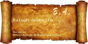 Balogh Arabella névjegykártya